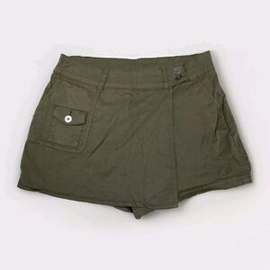 Time and Tru Skort Women's Size 8 Green Wrap Shorts Pockets Stretch Boho